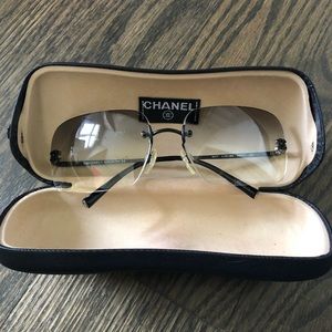 Authentic Chanel blue fading glasses